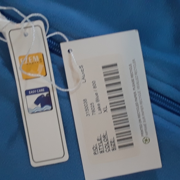 Womens lake blue zip jacket SWEATER - Picture 4 of 5